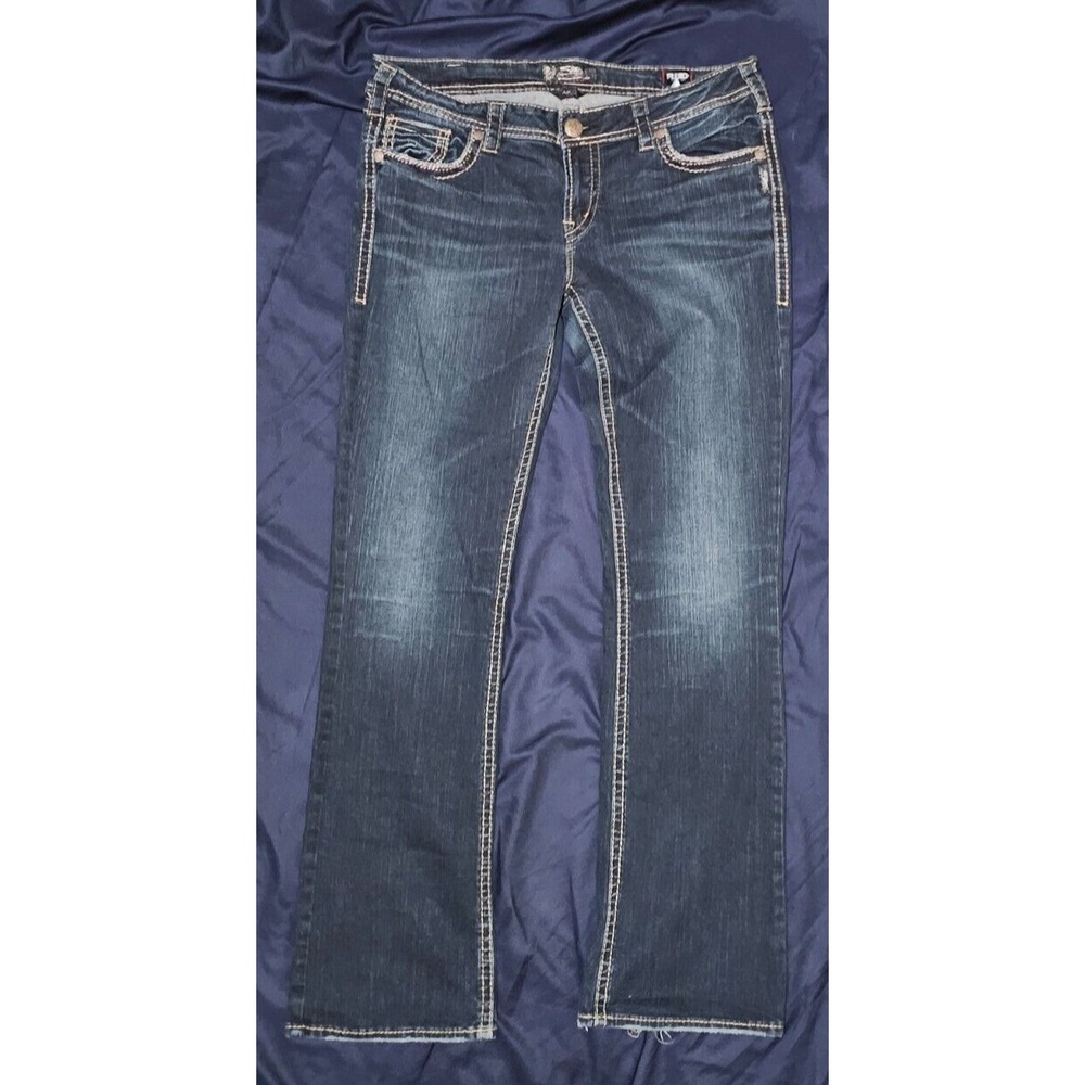 Silver Aiko Mid Slim Boot embroidered jeans W34/L33